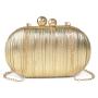 Goldair Gold Oval Pleated Clutch Bag