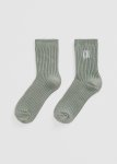 Organically Grown Cotton Blend Ribbed Quarter Crew Sock