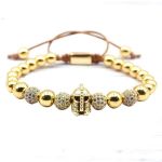 Gold Stone & Spartan Knight Bracelet