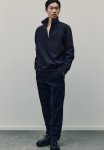 Regular Fit Zip-top Sweatshirt - Navy Blue