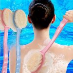 Ergonomic Loofah Body Scrubber - Long Handle Bath Brush For Deep Clean & Exfoliation Perfect For Shower And Bathroom Use