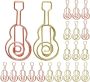 40PCS Guitar Shape Paper Clips Small Metal MINI Decorative Paperclips