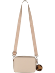 Beige Crossbody Bag With Pom-pom - One Size Natural