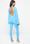 Opel Open Back Wide Sleeve Jumpsuit- Blue