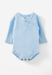 Cotton On Organic Rib Knit Cross Over Tie Bubbysuit - White Water Blue