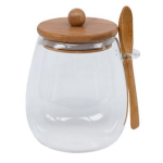 Honey Jar With Wooden Lid & Spoon 660ML