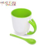 Sublimation Light Green Mug With Spoon
