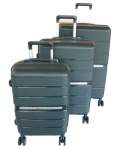 Smte Mooistar Unbreakable Travel Luggage 3 Piece Suitcases Spinner Dark Green With Keychain