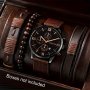Fashionable Men's Quartz Wrist Watch With Nylon Strap And Zinc Alloy Case Non-Waterproof Pointer Display Electronic Drive - Stylish Bracelet Set Ideal Gift For