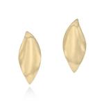 Large Organic Leaf Earrings - 18KT Yellow Gold Vermeil