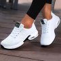 Women's Air Cushion Running Sneakers Solid Color Breathable Low Top Walking Trainers Casual Outdoor Gym Shoes