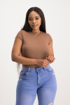 Mbali High-neck Bodysuit - Mocha - L