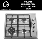 Goldair Stainless Steel 4 Plate Gas Hob - 60CM