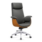 Ergonomic Reclining Executive Office Chair With Pu Leather