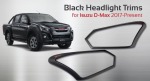 Black Headlight Trims For Isuzu D-Max 2016+