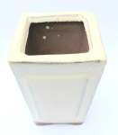 Assorted Glazed Cascade Pots 6 X 6 X 9CM - Ivory Square With Sharp Panels