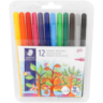 Staedtler Multicoloured Fibre Tip Pen 12-PACK
