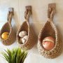 Boho-chic Handwoven Jute Basket - Wall Hanging Fruit & Vegetable Organizer Perfect For Kitchen Garden Decor & Storage Fruit Basket For Kitchen Hanging Fruit Basket For Kitchen