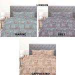 Simon Baker London Printed Duvet Set Various Colours & Sizes - Cappuccino Queen 230CM X 200CM + 2 Pillowcases 45CM X 70CM