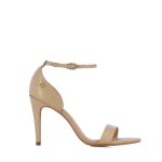 Leather Heel Sandal -nude