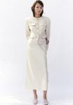 Cr Pe Satin Skirt - Cream