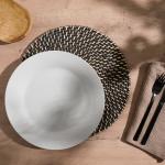Home.life Round Rattan Placemat Natural Dark