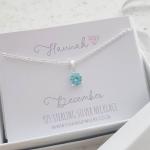 With Love 925 Sterling Silver December Birthstone Necklace