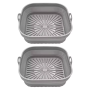 20CM Square Expandable Silicone Air Fryer Basket - 2 Pack