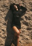 Deep-back Knitted Dress - Black