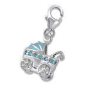 C903-C29851 - 925 Sterling Silver Baby Carriage Pram Dangle Charm