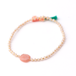 Goldair Gold & Rose Beaded Bracelet - Rose Quartz