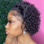 180% Density Short Curly Lace Front Wigs Human Hair 13 1 Pixie Cut Short Curly Human Hair Wigs For Women Lace Front Human Hair Wigs