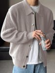 Men's Solid Loose Knitted Cardigan Casual Mid Stretch Button Up Breathable Long Sleeve Lapel Top For Outdoor Activities