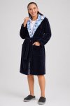 Ladies Plush Hooded Coral Fleece Luxury Winter Gown