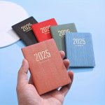 2025 Compact Daily Planner - 120 Pages Weekly & Annual Organizer MINI Portable Pocket Schedule Book With Faux Leather Cover Engl