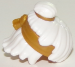 Parts Minifigure Hair Mid-length Tousled Top Knot Bun With Molded Pearl Gold Headband And Hair Tie Pattern 25740PB02
