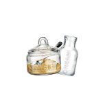 Regent Glass Sugar Bowl 540ML & Creamer 340ML With Spoon 3 Piece Set 120X115MM L 75MM DIAX140MM