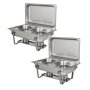 Smte Stainless Steel Double Chafing Dish - Pack Of 2 - 16L