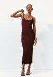 Crinkled Jersey Dress - Dark Brown