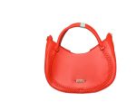 Whipstitch Crescent Hobo Bag- Red