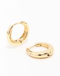 Goldair Gold Plain Clicker Huggie Earrings