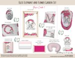 Cot Duvet Bedding Ellie Elephant And Flower Garden Set
