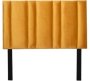 Mia Gold Velvet Headboard Queen Bed Finish Colour - Tumeric Gold Velvet Condition - Knock Down