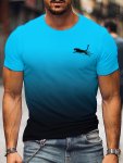 Leopard Pattern Men's Fashion Crew Neck Short Sleeve Sports Tee Versatile And Comfortable T-Shirt Athletic Style Clothing For Su