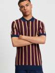 Raised Stripe Polo In Dark Wine - Dark Wine XXL