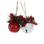 Xmas Bells Set 2 16CM - White & Red