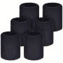 6 Pcs Men's Stylish Solid Athletic Wrist Sweatbands Absorbent Cotton No Battery Required