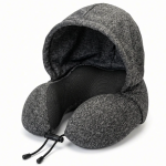 Travel Pillow With Oversized Hood Memory Foam Neck Support For Long Flights