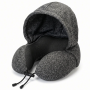 Travel Pillow With Oversized Hood Memory Foam Neck Support For Long Flights
