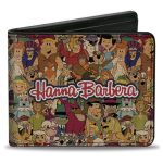 Buckle-down Hanna Barbera Wallet Bifold Hanna Barbera Title Logo Mutli Show Characters Stacked Vegan Leather